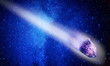 © emel - Falling meteorite, asteroid, comet in the starry sky