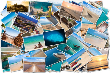 Stack pile of Cape Verde landscape photo collage montage , Santiago, Sal, Boavista, Sao vicente