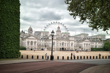 The London Eye Behind Horse Guards Parade In Central London