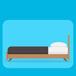 © studiographicmh - bed pillow and blanket side view. Flat duvet simple vector illustration