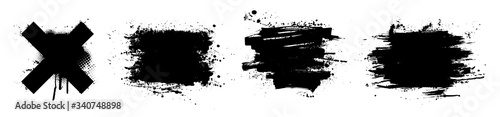 Fotomural Black paint stencil with splashes