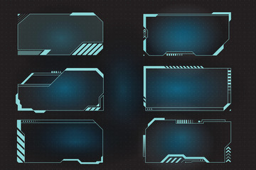 Wall Mural - futuristic hud frames for call out and control panel. screen elements set of sci fi user interface f