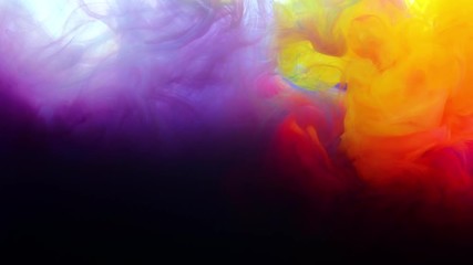 Wall Mural - 4K ,Abstract Ink colours flowing in water, Color paint drops in water ,  4K footage,
