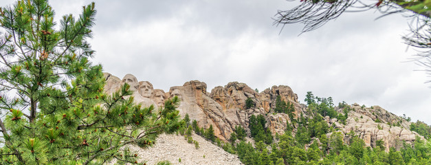 Fototapete - The Mount Rushmore surrounded by trees, South Dakota