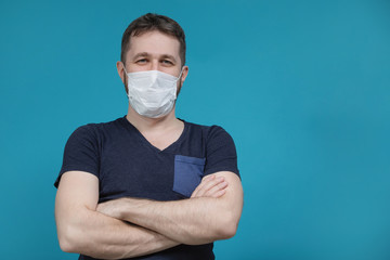 Man and protective medical mask