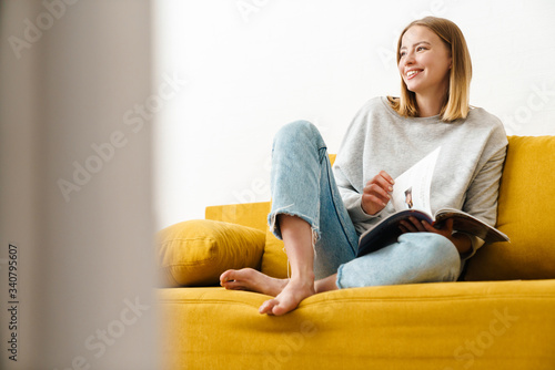 Beautiful young blonde woman Poster Mural XXL