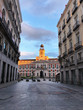 © SB Arts Media - COVID-19 Spanish lockdown. Image of Empty street leading to the Royal Palace of Madrid city, Europe