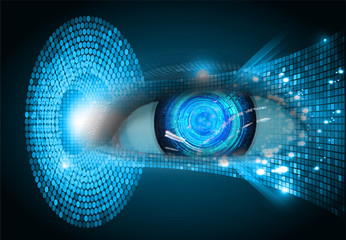 blue eye cyber circuit future technology concept background
