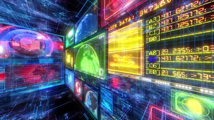 Technology Interface Computer HUD Data Digital GUI Screen - LOOP