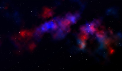 Wall Mural - space background fantastic outer view with realistic bright stars and cluster of gas clouds. univers