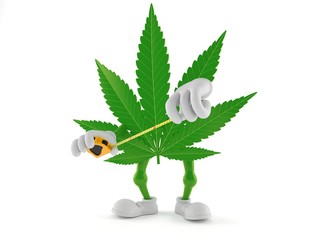 Poster - Cannabis character holding measuring tape