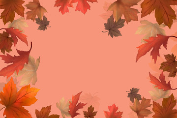 Canvas Print - Autumn leaves background