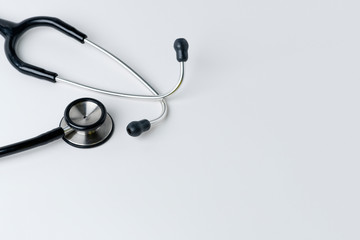 Medical stethoscope on a white background