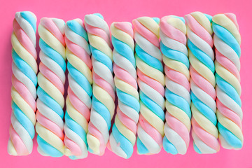 Closeup of twisted marshmallow background