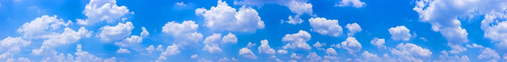 panorama blue sky background with tiny clouds.