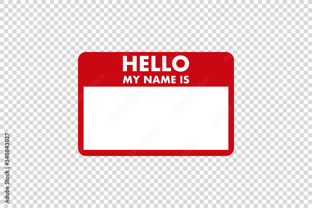 hello my name is sticker tag vector - obrazy, fototapety, plakaty 