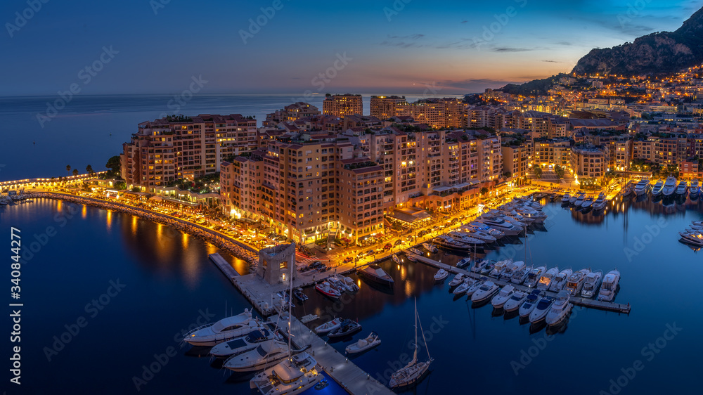 Obraz na płótnie Precious apartments and harbor with luxury yachts in the bay, Monte Carlo, Monaco, Europe w salonie