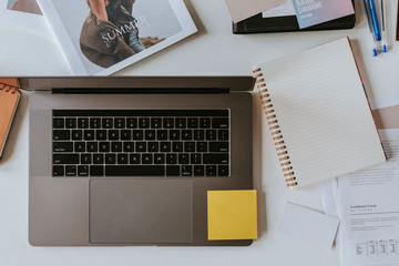 Wall Mural - Workstation with a laptop