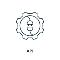 Api icon from fintech collection. Simple line Api icon for templates, web design and infographics