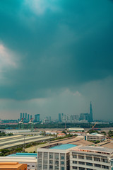 Vietnam Saigon panorama rainy day Ho Chi Mi Minh city