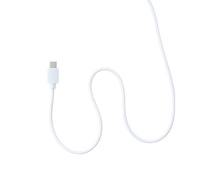 Micro USB placed on white background