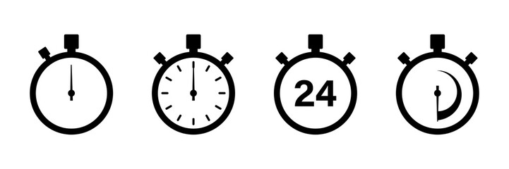 timers icon on white background. isolated vector set of elements time or timer. stopwatch symbol. ve