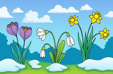 Poster - Early spring flowers theme image 1