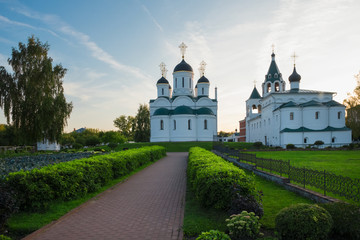 Wall Mural - On a summer evening on the territory of the Murom Spaso-Preobrazhensky Monastery. City Murom, Russia