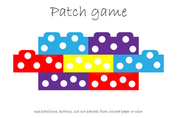 education patch game constructor for children. develop motor skills, use plasticine patches, buttons
