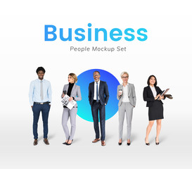 Sticker - Diverse business people mockup collection