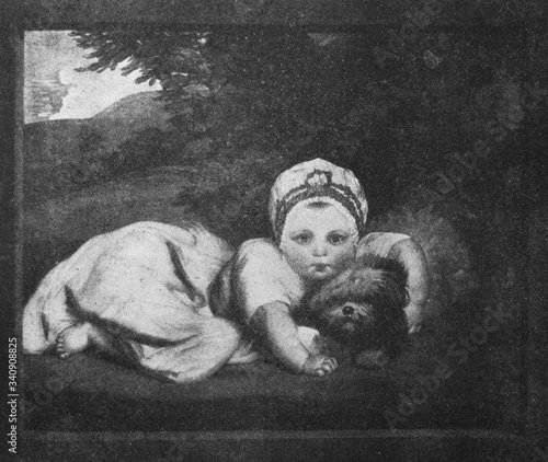 Fotografía Princess Sofia Matilda by Joshua Reynolds, an English painter, specialising in portraits in the old book the History of Painting, by R