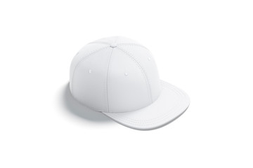 Sticker - Blank white jeans snapback mockup, side view