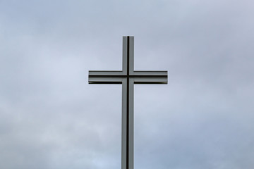 Popes Cross on cloudy dull sky in Phoenix Park, Dublin.