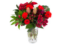 Colorful Flower Bouquet In A Vase Isolated