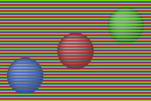 Optical Illusion, Three Grey Balls, Rgb Illustration Color Theory Educative Retro Show Up
