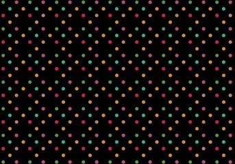 Sticker - polka dots on dark background - illustration design 