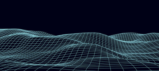 3d technology vector illustration. abstraction. landscape design of mountains.