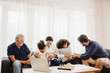 © chokniti - Big family with many generation meeting at home. Grandmother Grandfather Father Mother and Children having relax