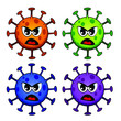 Corona Covid-19 Virus angry cartoon