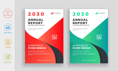 Wall Mural - Modern clean corporate annual report flyer design template