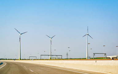 Sticker - Wind mills and highway road South Moravia reflex