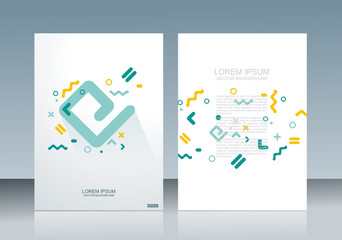 Wall Mural - Vector  brochure template design with geometric simple shapes.