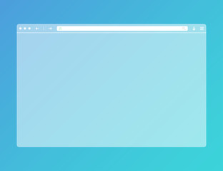 Wall Mural - transparent web browser mockup in modern flat design. computer blank template frame. isolated design