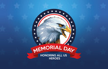 Memorial Day Celebration Poster With Eagle