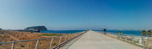Panoramic View Of Sea Against Clear Blue Sky