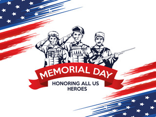 Poster - memorial day celebration poster with troop of heroes