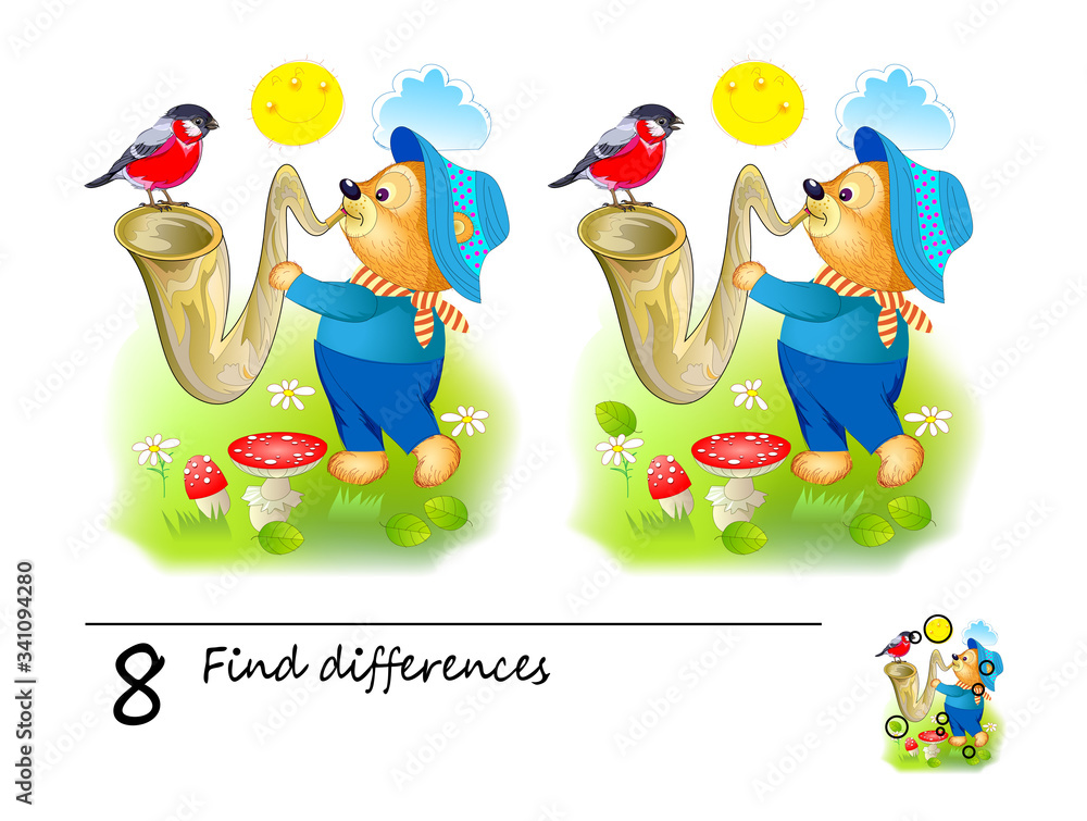 Find 8 differences. Logic puzzle game for children and adults ...