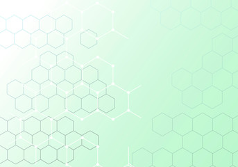 Poster - Vector abstract geometric shape with hexagons molecule connect