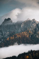 Wall Mural - Misty peak in Italy