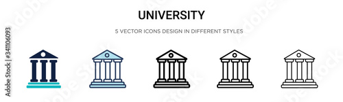 Fotografía University icon in filled, thin line, outline and stroke style